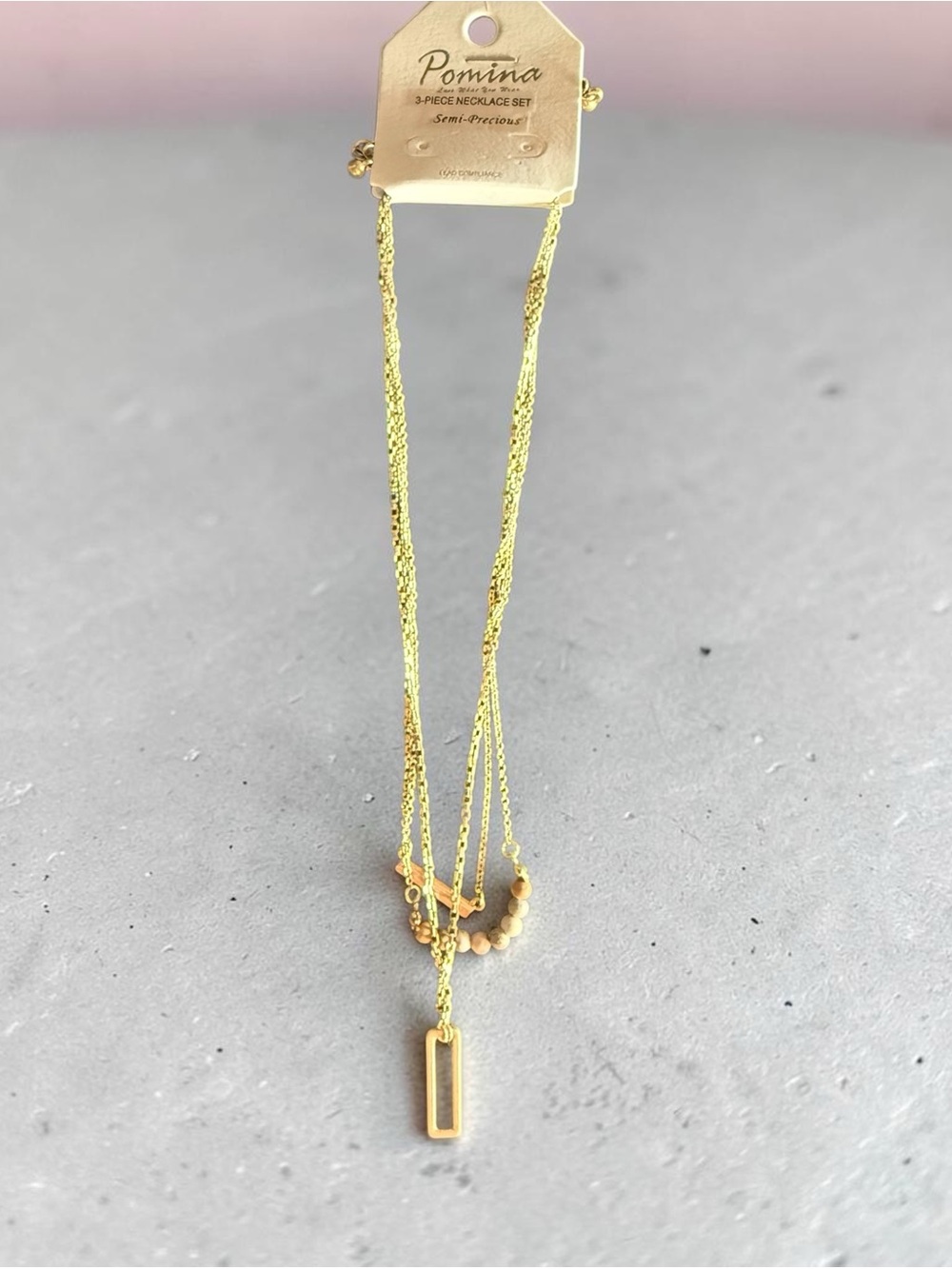 Pomina Gold Layered Pendant Necklace - Gold